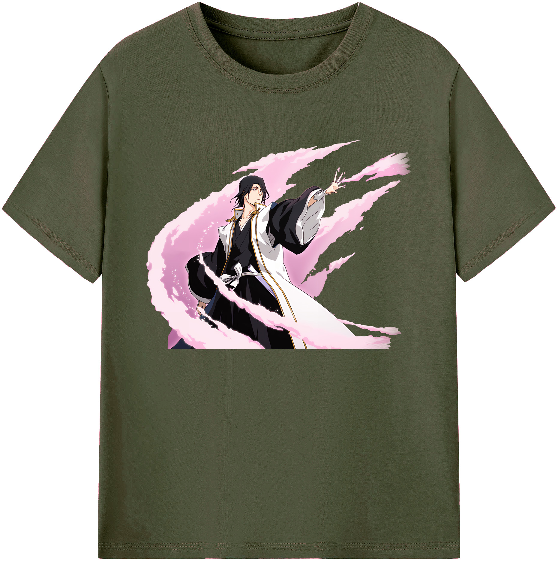 （画像用） ブリーチ くちき びゃくや BLEACH Kuchiki Byakuya 綿100％ メンズ半袖Tシャツ｜肌触りやわらか＆通気性